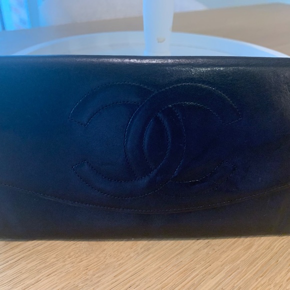 ♦️Chanel Double Flap Large CC Midnight Navy wallet - Picture 1 of 6